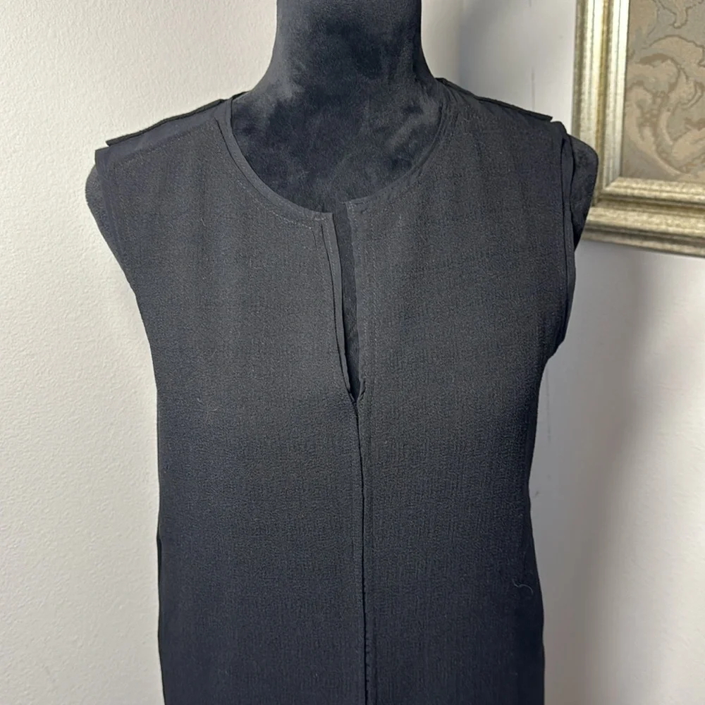 CARMEN Carmen Marc Valvo little black‎ dress sleeveless shift dress Sz S